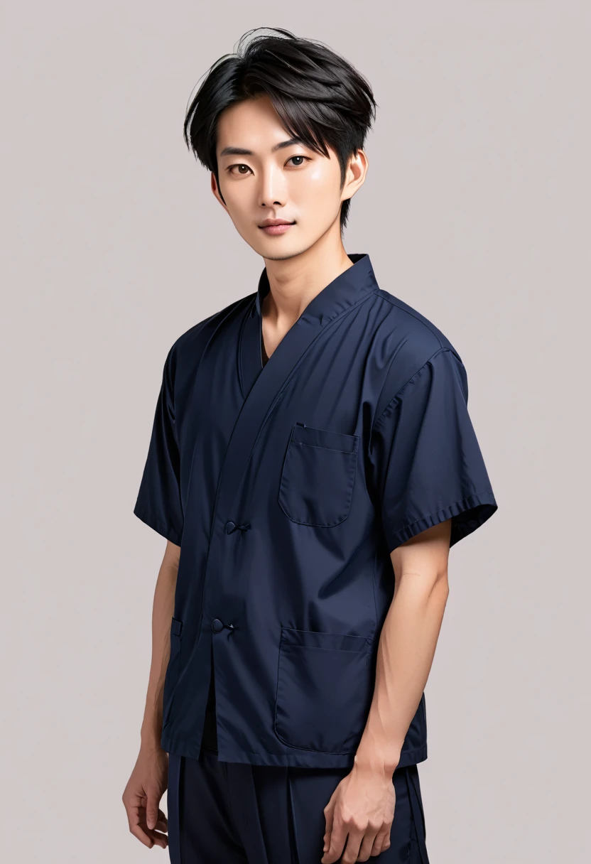太ったmale性、不細工なmale性、Asian、male、、Simple Background