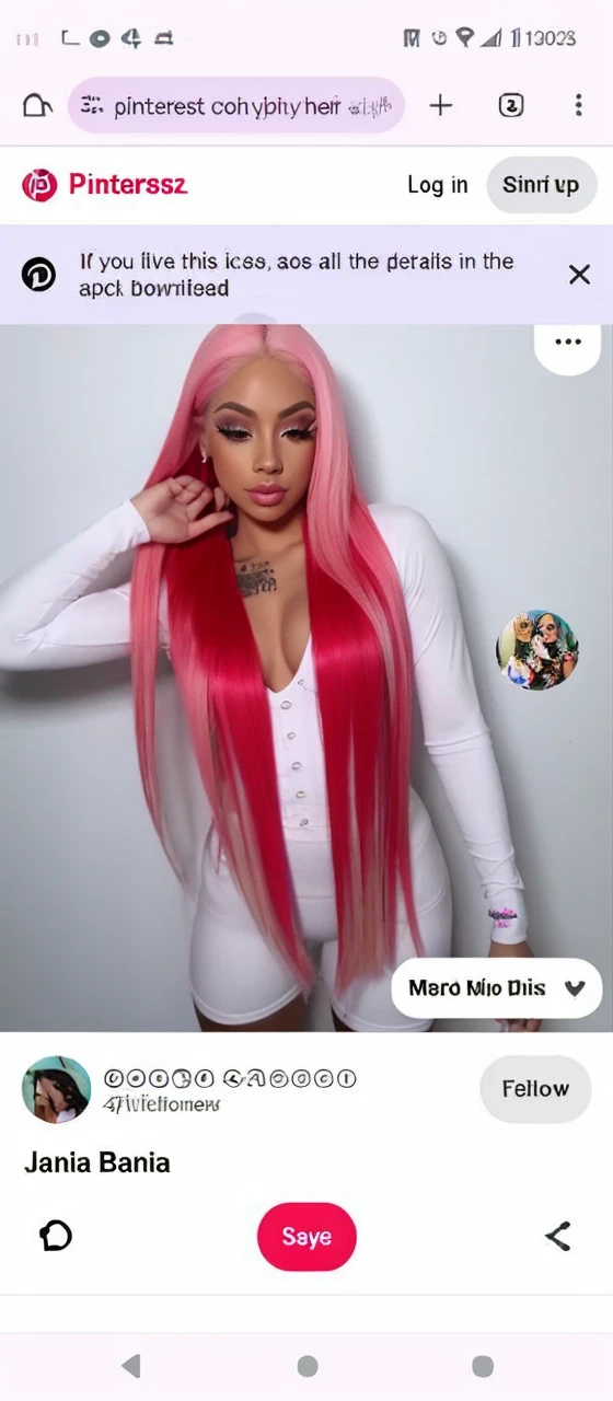 tattooed latina light skinned female with extremely long blonde , pink ,sky blue colored neon gradient straight hair , glam makeup, long lash, dimple piercing , wearing , black beanie with black and silver Nike sports wear fisheye view selfie