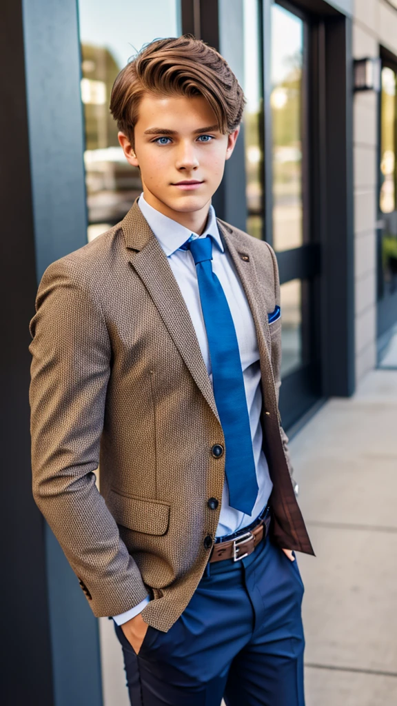 19 year old male wearing tie and lomg sleveed button up with blazer and vest with dress pants and belts
4K HIGH REZ
Physical Description: Brown colored hair and skinny build. 5"5 and 150 LB. Blue eyes.
.