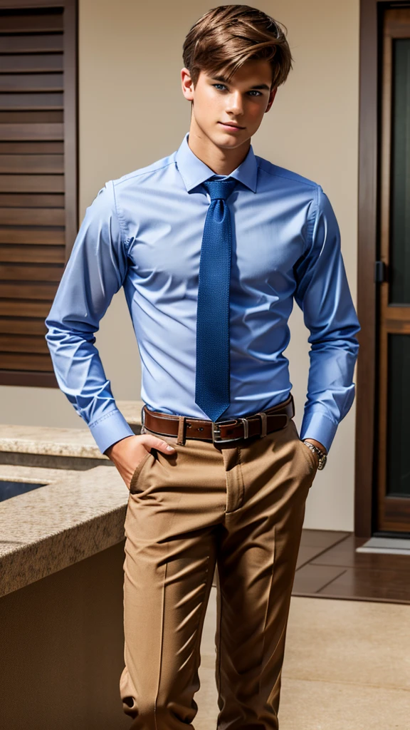 19 year old male wearing tie and lomg sleveed button up with belt and tucked in
4K HIGH REZ 

Physical Description: Brown colored hair and skinny build. 5"5 and 150 LB. Blue eyes. 

.
