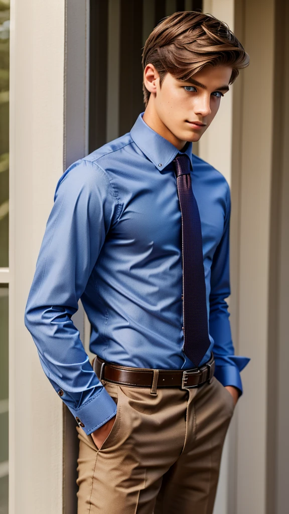 19 year old male wearing tie and lomg sleveed button up with belt and tucked in
4K HIGH REZ
Physical Description: Brown colored hair and skinny build. 5"5 and 150 LB. Blue eyes.
.