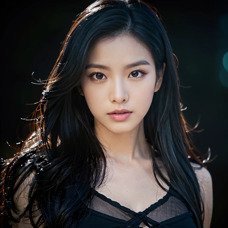 realistic, photo-realistic: Open the aperture wide., professional lighting, Sony A7R4, 50 mm sitting lens. 2 ; Warm light, Southeast Asian Araaf woman with a round face, black hairของเธอเป็นลอนยาว, black hairสวย, black hairธรรมชาติเข้มเป็นพิเศษ, long black hair, The shirt is tight., Looks hot.., Wear simple, tight-fitting clothing.,black eyes,abdominal muscles, (digital painting, HDR, high contrast), best quality, Southeast Asian Araaf woman with a round face, black hairไหล, long black hair, long black hair, black hairยาวปลิวไปตามสายลม, long black hairไหล, เธอมีblack hair, black hair, black hairของเธอเป็นลอนยาว, black hairสวย, black hairธรรมชาติเข้มเป็นพิเศษ, Cindy Avelino, with long black hair ภาพถ่าย, Model with an attractive body, The shirt is tight., Looks hot.., Wear simple, tight-fitting clothing., beautiful female model, Look sexy, It fits the shape deliciously., 