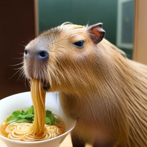 no human,original, capybara,airamen,eating_ramen,
masterpiece, best quality, very aesthetic, absurdres,