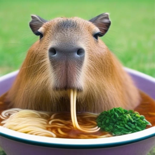 no human,original, capybara,airamen,eating_ramen,
masterpiece, best quality, very aesthetic, absurdres,