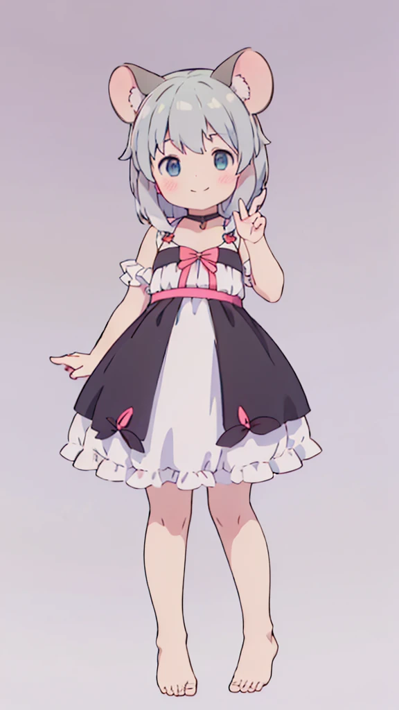 ((masterpiece)),((highest quality)),((Anatomical)),((Realistic)),((Detailed Description)),((Thin depiction)),((cute)),((のcute部屋)),((Beautiful eyes)),((Baby Face)),((Petite)),((Bewitching Smile)),((Pure white one-piece dress)),((skirt)),((Short demon horns)),