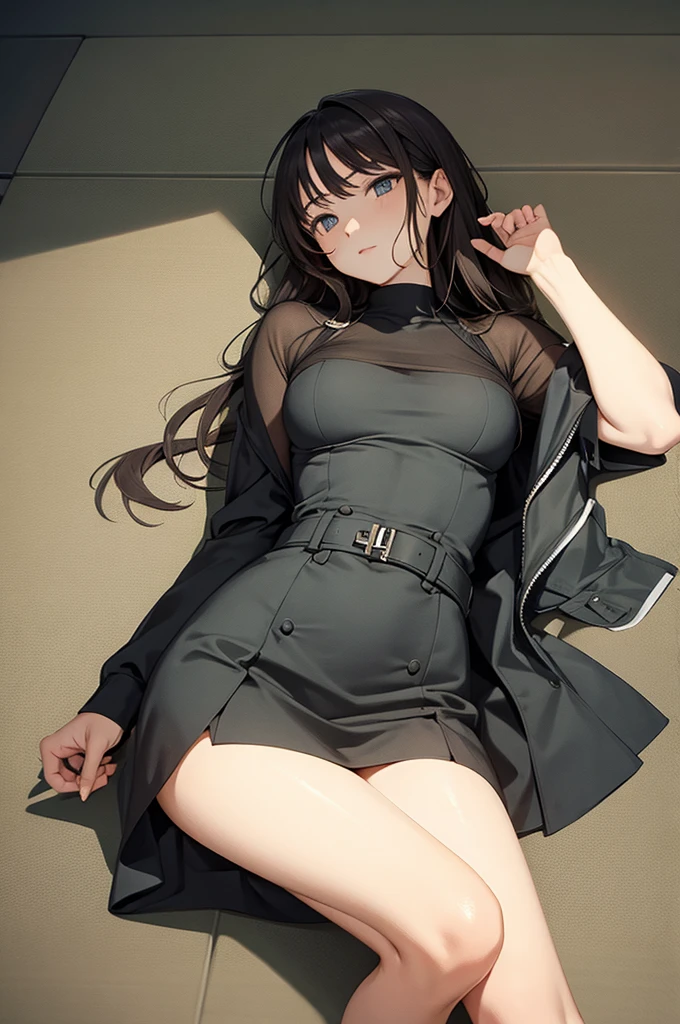 lying on back