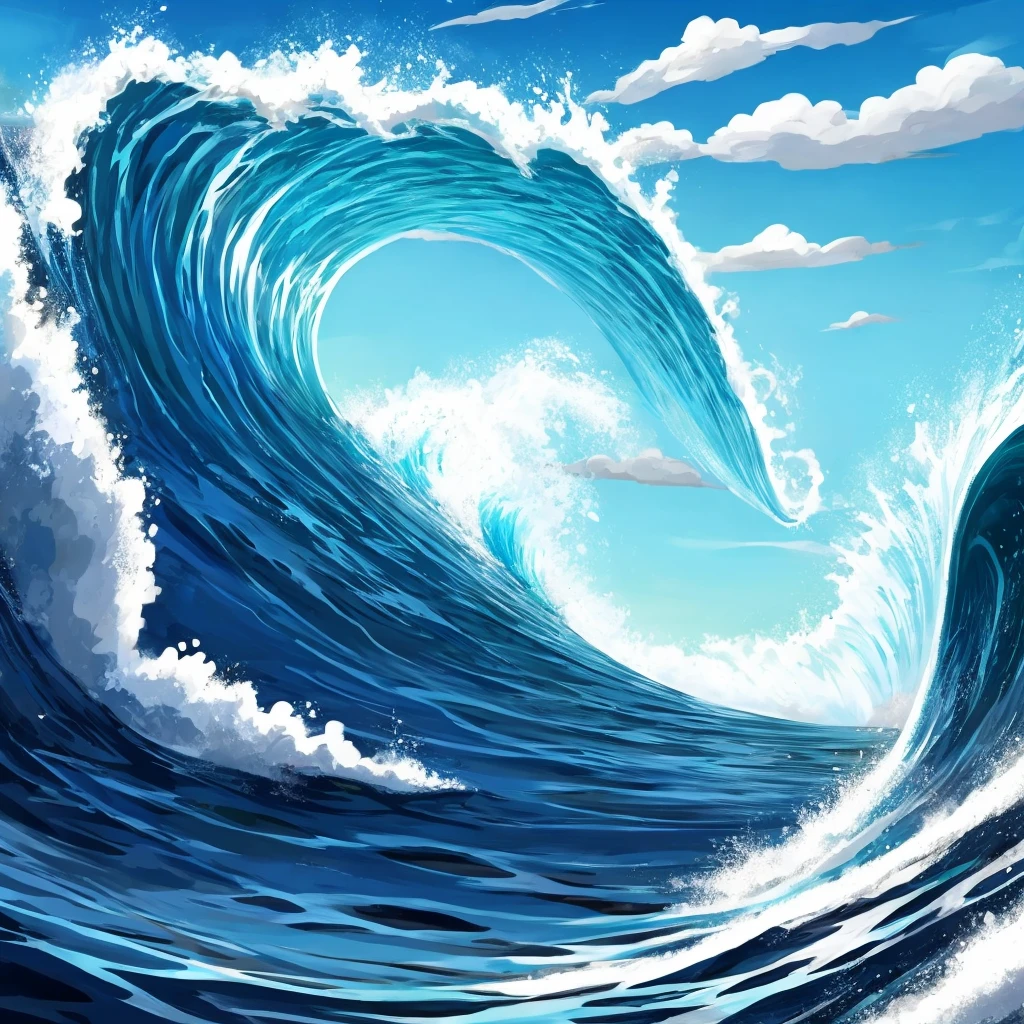 I would like a wave in a cartoon style. Only ONE wave please