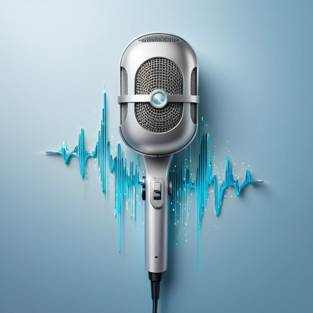 Create a distinctive icon, Picture a microphone with sound waves emanating from it, forming an echo effect. The sound waves can gradually fade out, symbolizing the echo. Use a combination of metallic and soft colors, such as silver and pastel blue, to give the icon a sleek and modern look