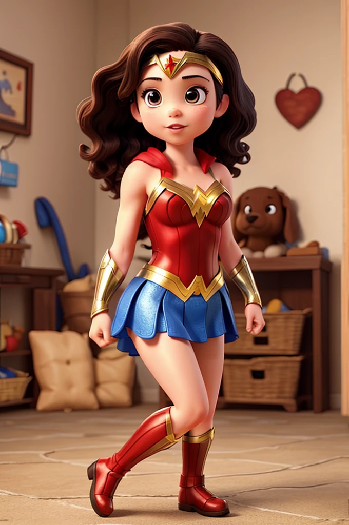 cute puppy dressed as wonder woman