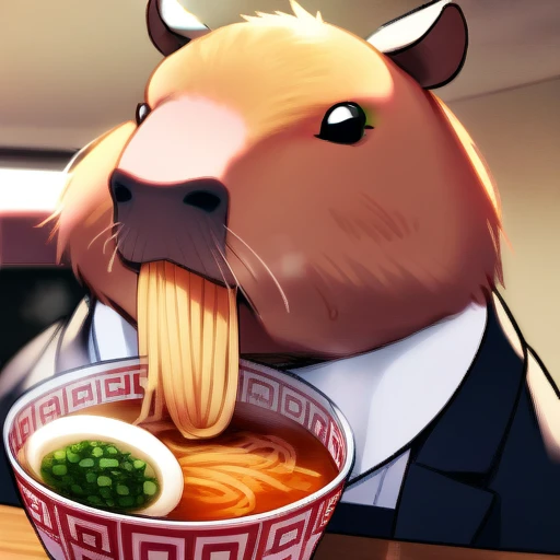 no human,original, capybara,airamen,eating_ramen,
masterpiece, best quality, very aesthetic, absurdres,