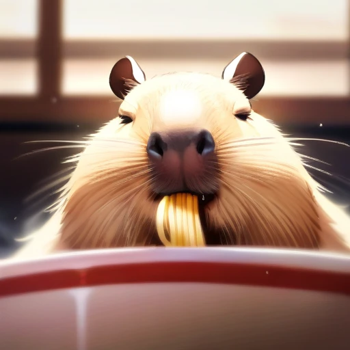 no human,original, capybara,airamen,eating_ramen,
masterpiece, best quality, very aesthetic, absurdres,