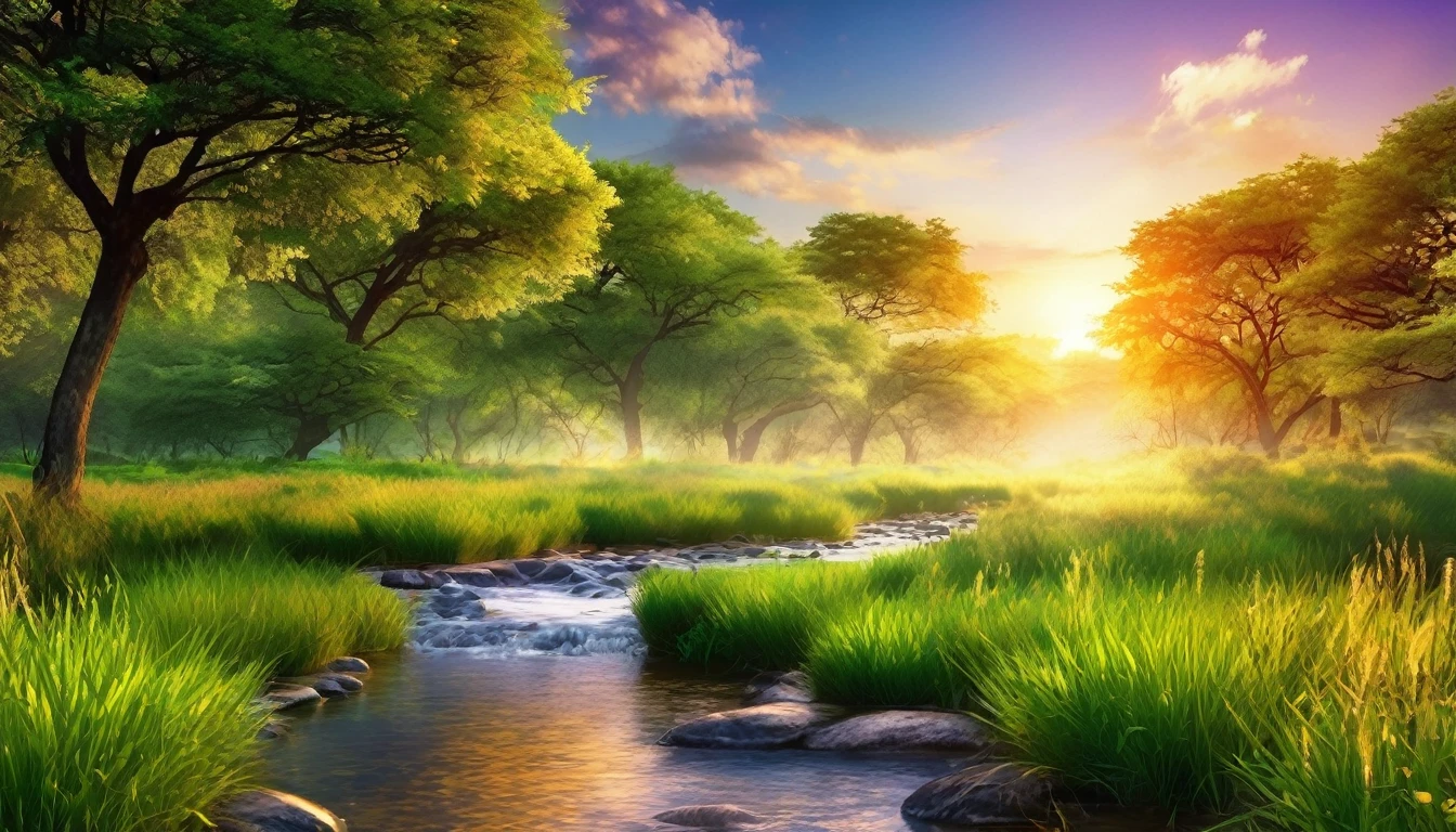 a beautiful sunset scene with a stream and trees, nature wallpaper, nature scenery, Beautiful wallpaper, beautiful backgrounds, peaceful landscape, stunning nature in the background, very very beautiful scenery, wallpaper hd, amazing wallpaper, a beautiful landscape, natural landscape, beautiful landscape, beautifully lit landscape, beautiful serene landscape, scenery wallpaper, landscape wallpaper, majestic nature scenery, Really beautiful nature