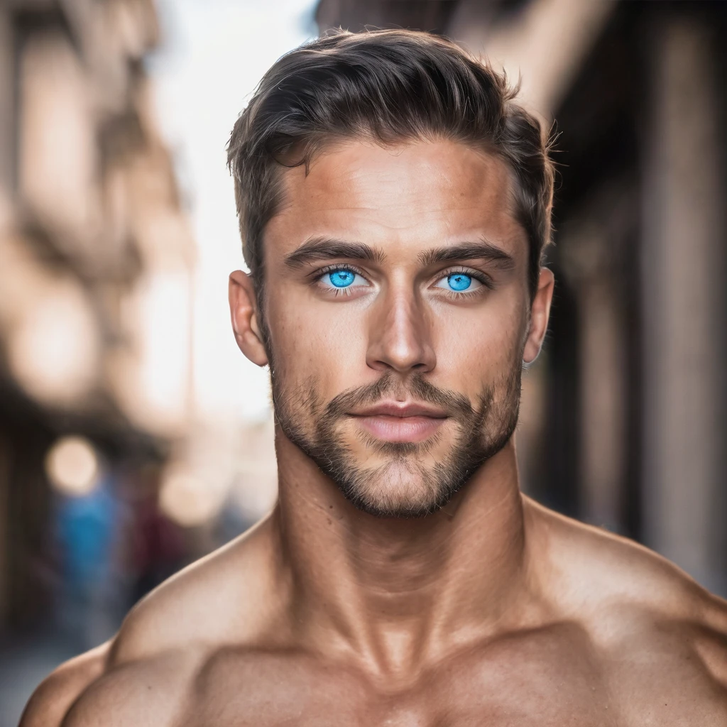 Hot sixpack man blue eyes