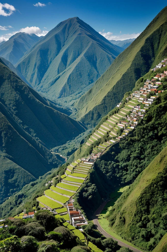 An image for children alluding to the highlands and jungle coast of Peru 