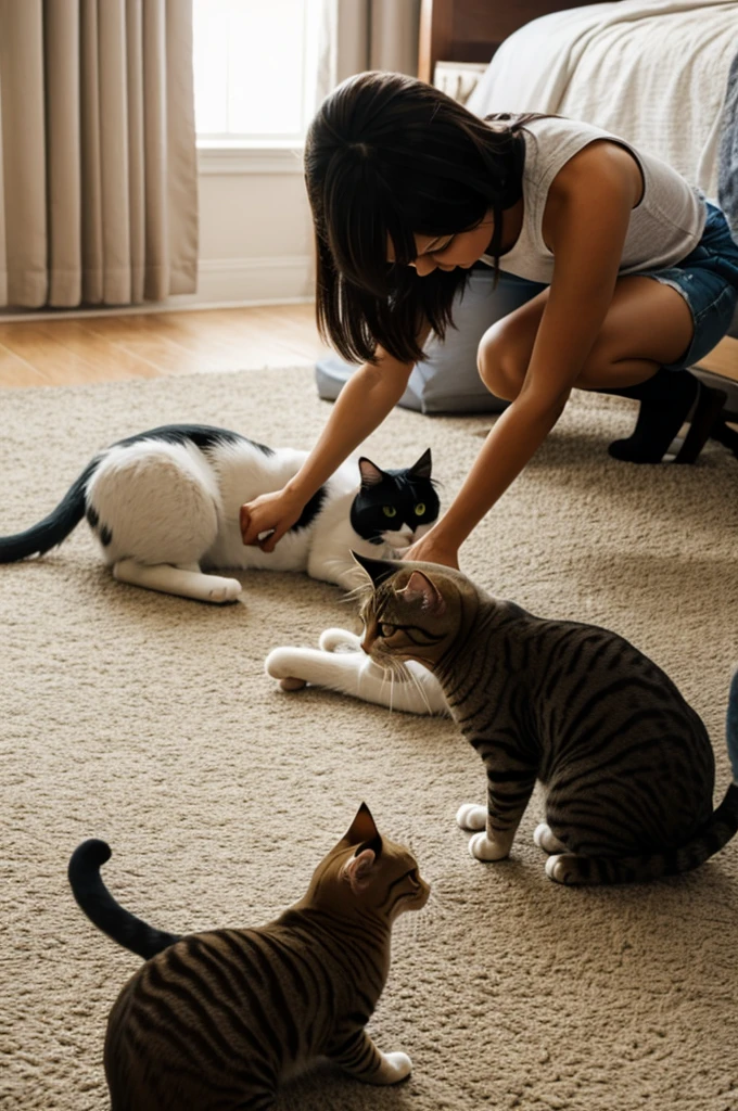 Cat playing with my sister
