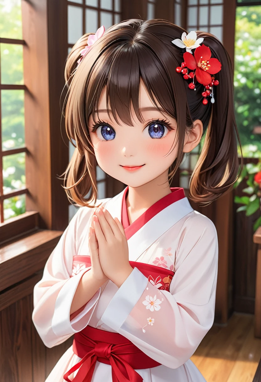 Highest quality、High resolution、Detailed Background、Teenage beauty、Detailed face、cuteカラーの髪色、Bun Hair、Perfect body line、(盆踊り会場でdancing lively少女:1.5)、(Dance with your fingers together, hands together and raised high:1.5)、night、Festivals、A big smile、cute柄の浴衣、dancing lively、Waving your hands back and forth、Waving your hands left and right、Coordinated hand and foot movements、Traditional Japanese summer festivals、盆踊りはnightに行われるため提灯やランタンが灯りを灯し幻想的な雰囲気を醸し出します、cute