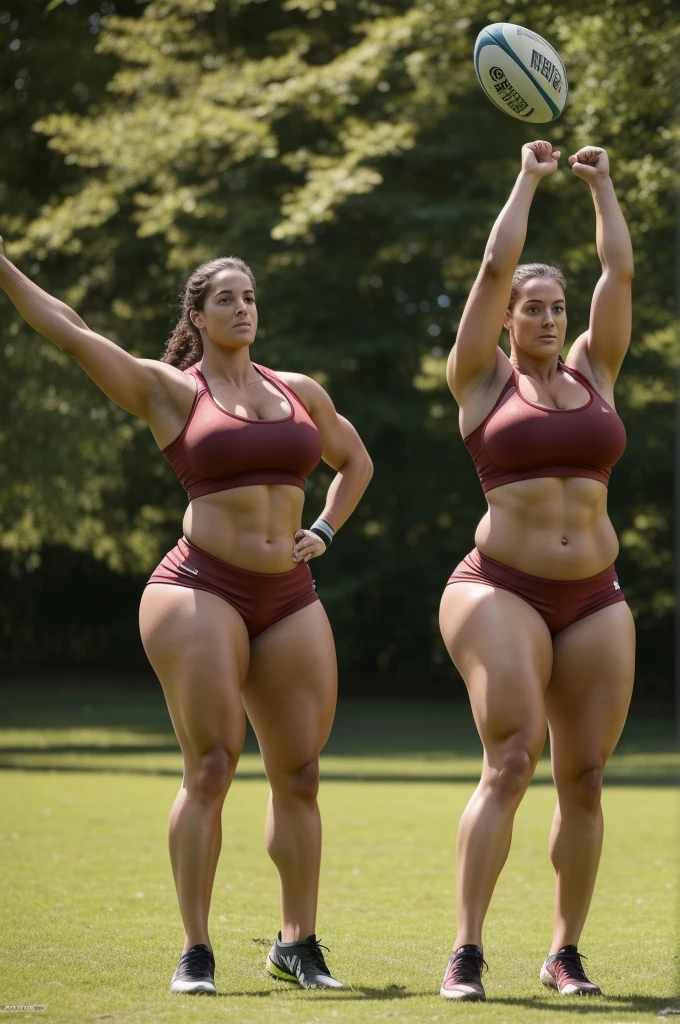 objective: to capture the raw lustful essence of hot mind-blowing anal sex as embodied by female rugby players. description: two 28 year old stockily-built irish women rugby players are stretching in an outdoor park on a sunny day. they have beefy yet taut physiques, with meaty yet firm thighs and glutes. with 46 inch hips, they have big-boned frames along with wide waists.