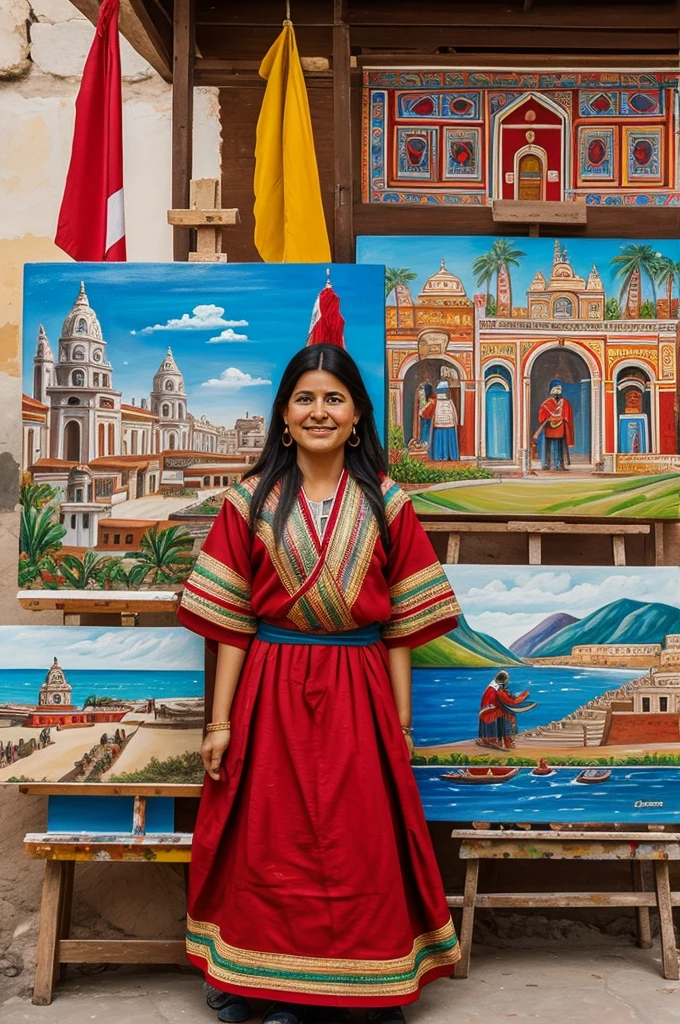 Painting must convey cultural wealth, the diversity, and the progress of Peru throughout its 200 years of independence. Should invite viewers to value their heritage, to feel proud of their identity and look to the future with optimism.