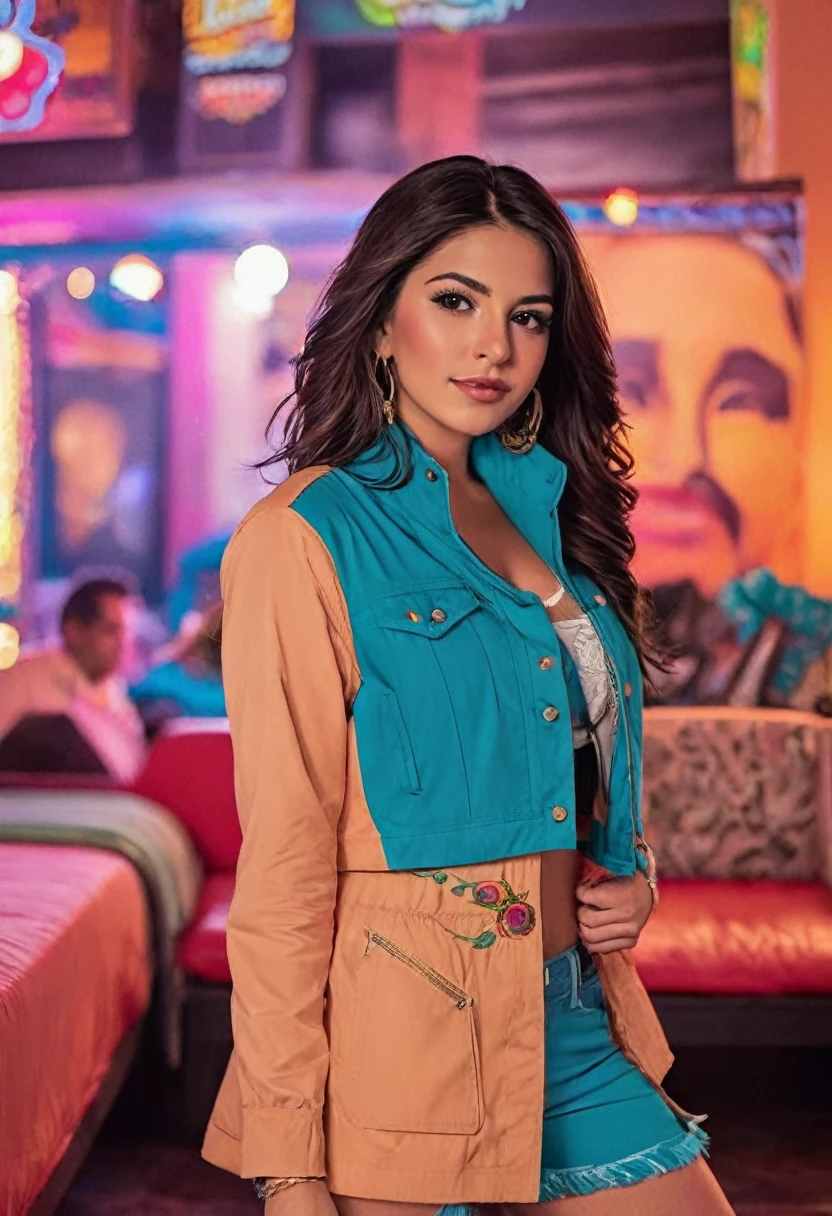 photograph of a 20 year old woman, Perfect face, Masterpiece, GOOD, underwear, the day_GOOD, Jacket, the day_panties .This woman from Sinaloa, exquisitely beautiful, brings with it the warmth and authenticity that characterize Mexican women.. His presence on social networks not only highlights his physical attractiveness, but also proudly celebrates its cultural identity... Through your publications, share the wealth of Sinaloa and Mexico, from Mexican reggaeton music to the vibrant social scene. His charm merges with his love for current music and his taste for nightlife....., creating a fascinating mix that captivates all those who have the privilege of following her on the networks and she is also a gamer girl