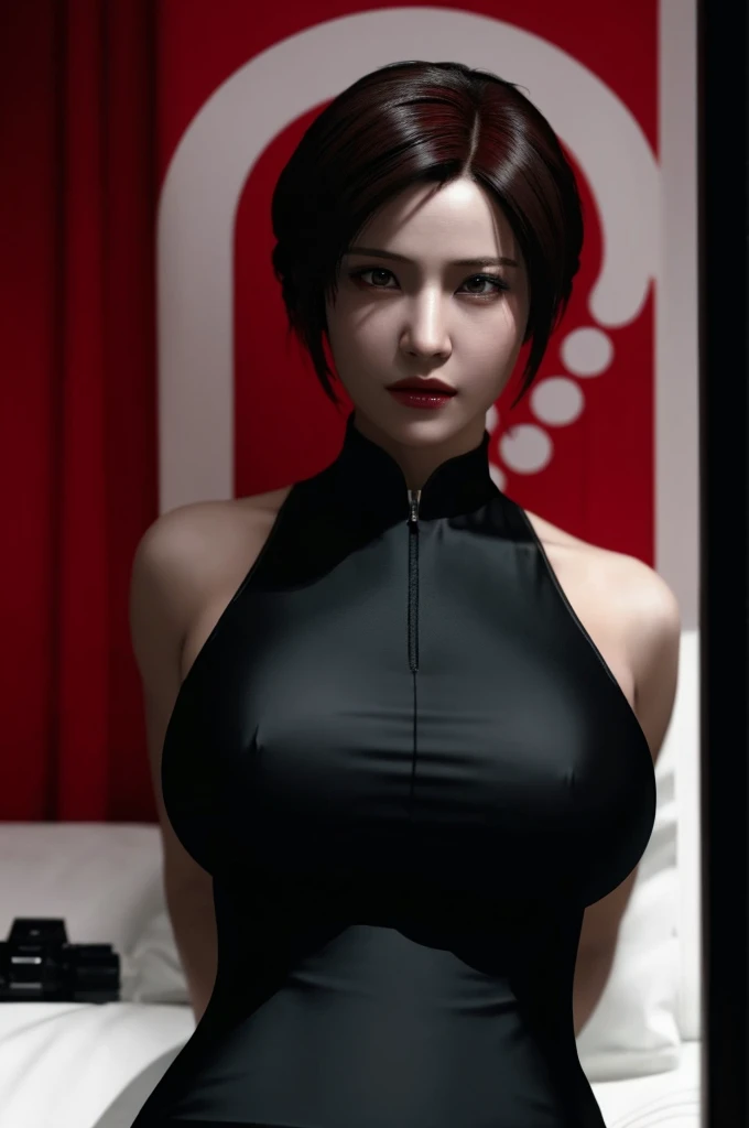 (Highest quality:1.3), cinematic shot, masterpiece, (sharp focus:1.5), (photorealistic:1.3), Ada Wong is a prominent character in the Resident Evil video game series. She is known for her mysterious and enigmatic persona. With her striking appearance, massive breast, Ada often wears a red qipao dress, which is a traditional Chinese outfit. Her dark hair, intense eyes, and a penchant for high heels contribute to her alluring and iconic look.
Ada is characterized by her intelligence, resourcefulness, and combat skills. She's skilled in using firearms, melee weapons, and gadgets, making her a versatile fighter. Throughout the series, she's often seen as an independent and secretive individual, driven by her own motives. Her interactions with other characters are usually marked by a sense of ambiguity and hidden agendas.
Ada's involvement in the series typically revolves around espionage, uncovering conspiracies, and dealing with biohazard outbreaks. Her complex relationships with other characters, such as Leon S. Kennedy, contribute to the intrigue and drama within the game's narrative. Overall, Ada Wong's multifaceted personality, captivating appearance, and central role in the Resident Evil series make her a memorable and iconic game character, (highly detailed skin), (detailed face), detailed background, cinematic lighting, dramatic lighting, volumetric lighting, intricate details, UHD,