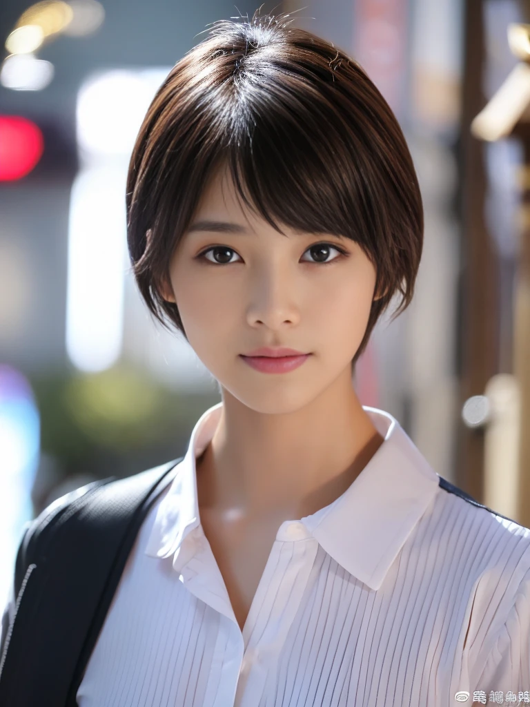 ((Highest quality、In 8K、masterpiece:1.3))、Sharp focus:1.2、Beautiful woman perfect body:1.4、Slim Abs:1.2、((Short Hair:1.2))、(trendy fashion in tokyo、shirt:1.1)、No background、Wet body:1.5、Three-dimensional texture、Detailed eyes、(Brown Hair、Black Hair:1.2)、Very shiny hair、Backward view、Hair quality improvement、Handsome short、Short-haired blonde。