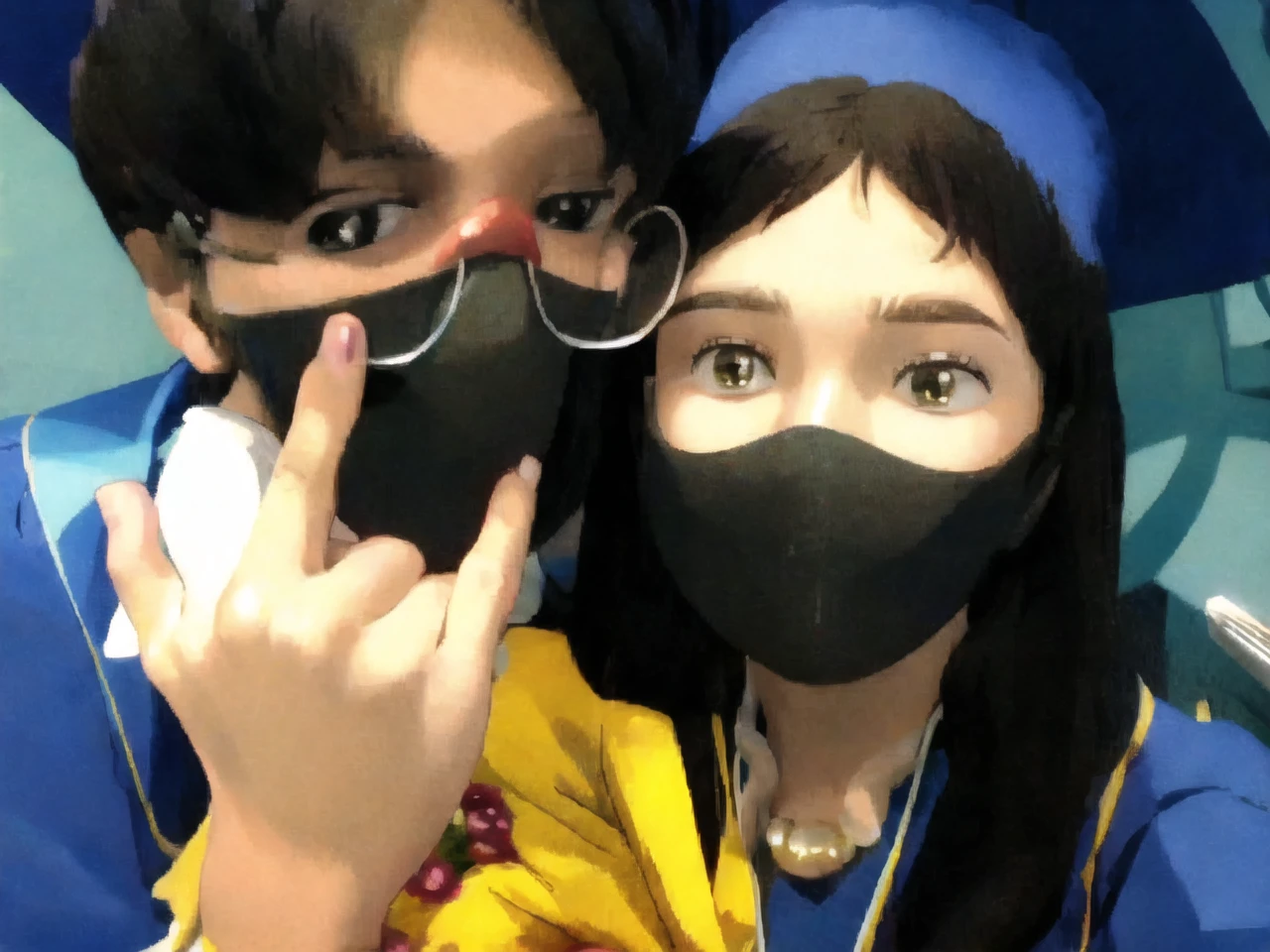 Girl and boy graduation 