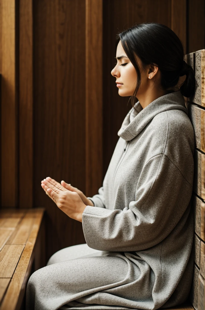 a woman praying