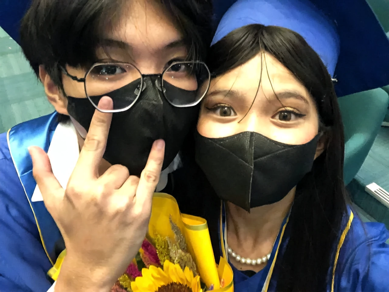 Girl and boy graduation