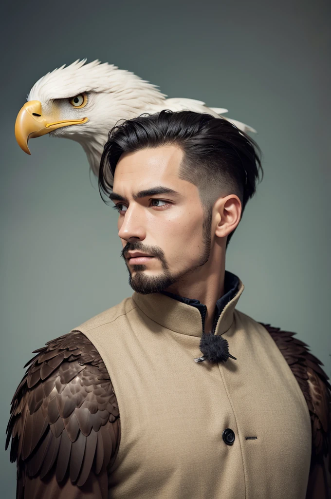 Man with eagle-like haircut
