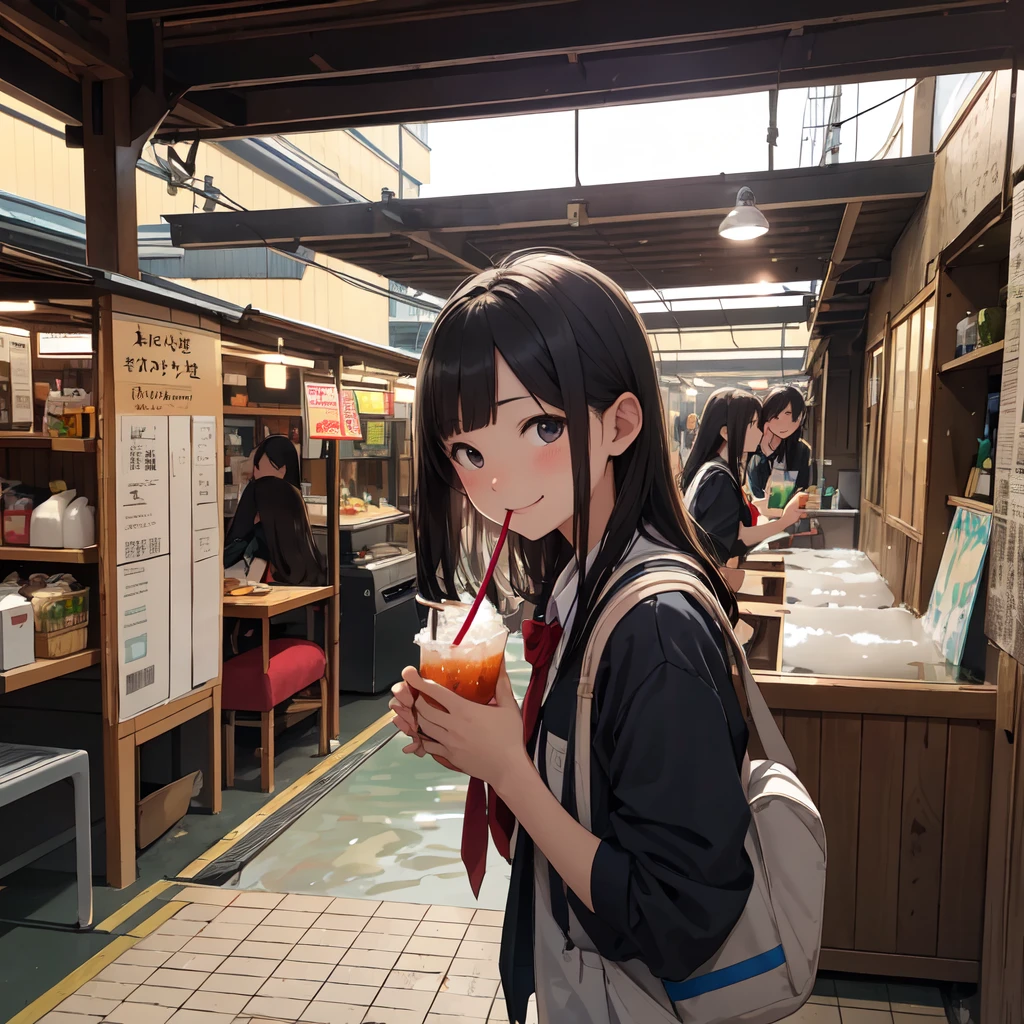 (masterpiece、Highest quality)、(Photorealistic photography)、1 picture、(Japan's dimly lit underground mall)、Japan favelas、、Detailed and cute face、Poor conditions、((Underground hot spring facilities))、shaved ice、Sale of drinks、Unsanitary and dim、(stage)、((Big bath))、(Taking a bath)、Shady Red Light District、diet、(Many female junior high school students)、(Prostitute)、へにょへにょしたsmile、Happy schoolchildren、Perfect Anatomy、smile
