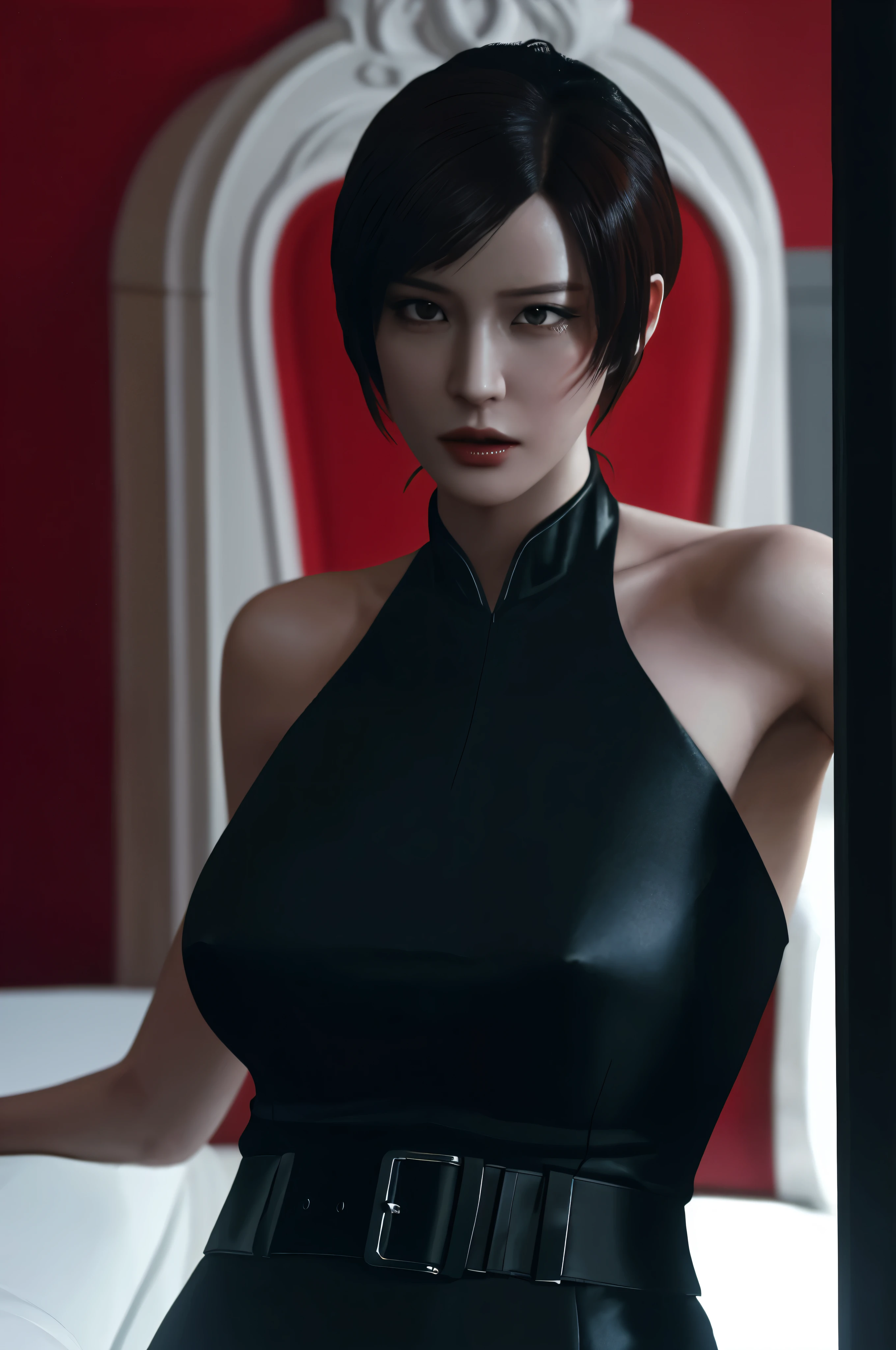 (Highest quality:1.3), cinematic shot, masterpiece, (sharp focus:1.5), (photorealistic:1.3), Ada Wong is a prominent character in the Resident Evil video game series. She is known for her mysterious and enigmatic persona. With her striking appearance, massive breast, Ada often wears a red qipao dress, which is a traditional Chinese outfit. Her dark hair, intense eyes, and a penchant for high heels contribute to her alluring and iconic look.
Ada is characterized by her intelligence, resourcefulness, and combat skills. She's skilled in using firearms, melee weapons, and gadgets, making her a versatile fighter. Throughout the series, she's often seen as an independent and secretive individual, driven by her own motives. Her interactions with other characters are usually marked by a sense of ambiguity and hidden agendas.
Ada's involvement in the series typically revolves around espionage, uncovering conspiracies, and dealing with biohazard outbreaks. Her complex relationships with other characters, such as Leon S. Kennedy, contribute to the intrigue and drama within the game's narrative. Overall, Ada Wong's multifaceted personality, captivating appearance, and central role in the Resident Evil series make her a memorable and iconic game character, (highly detailed skin), (detailed face), detailed background, cinematic lighting, dramatic lighting, volumetric lighting, intricate details, UHD,