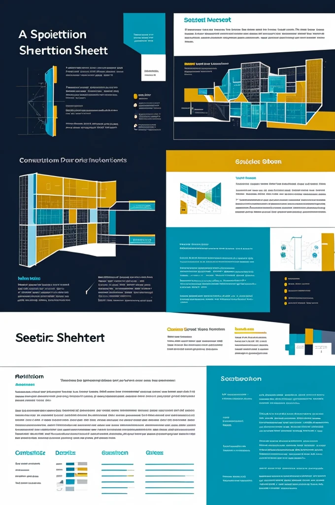 A presentation sheet with a spatial design 