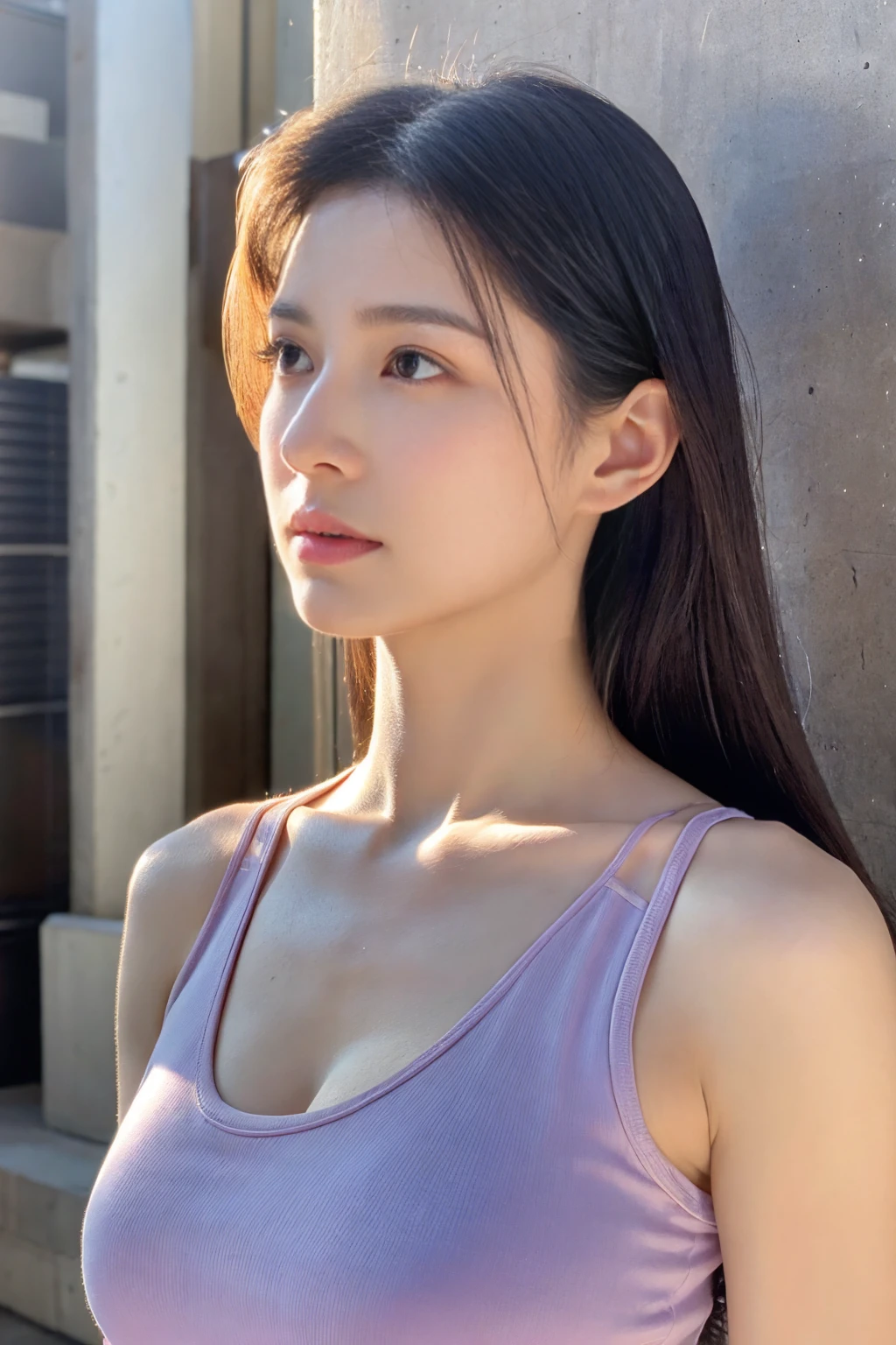real picture,(lifelike, high resolution:1.3),(whole body:1.5), 1 girl with a perfect figure:1.4, Delicate facial features,Double eyelids,Long eyelashes,Tall nose,Wear a necklace,Long hair,Lean abdominal muscles:1.1 ,Random color T-shirt:1.2,Shorts of random color, Big , A little cleavage