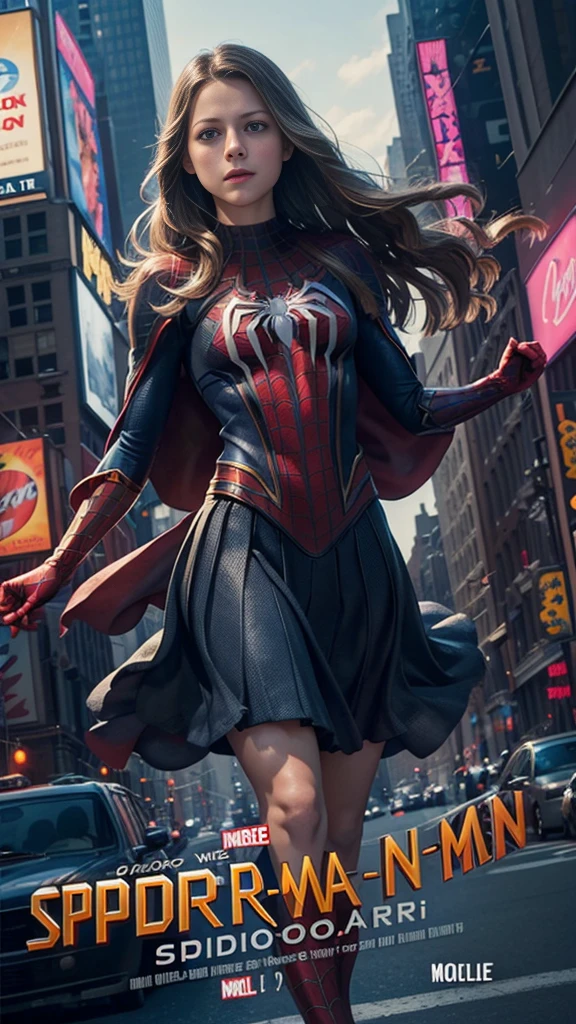 Melissa Benoist、マーベルコミックの映画Poster、so beautiful、Movies about Spider-Man、sexy、whole body、Wearing a skirt、Premiere Date、Poster、belly buttonを突き出す、new york、She's wearing a ripped Spiderman suit、The suit is torn、Wearing a skirt、Red and black color scheme、dynamic、masterpiece、Highest quality、Super detailed、Very detailed、Delicate and beautiful shine、Ultra-high resolution、Cinematic、break、breakドロップ、(Torn clothes:1.5)、(Wet clothes:1.4)、Bare shoulders、Real Rain、Wet Hair、belly button、Exposed Skin、sexyな肩を披露