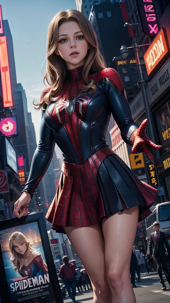 Melissa Benoist、マーベルコミックの映画Poster、so beautiful、Movies about Spider-Man、sexy、whole body、Wearing a skirt、Premiere Date、Poster、belly buttonを突き出す、new york、She&#39;s wearing a ripped Spiderman suit、The suit is torn、Wearing a skirt、Red and black color scheme、dynamic、masterpiece、Highest quality、Super detailed、Very detailed、Delicate and beautiful shine、Ultra-high resolution、Cinematic、break、breakドロップ、(Torn clothes:1.5)、(Wet clothes:1.4)、Bare shoulders、Real Rain、Wet Hair、belly button、Exposed Skin、sexyな肩を披露