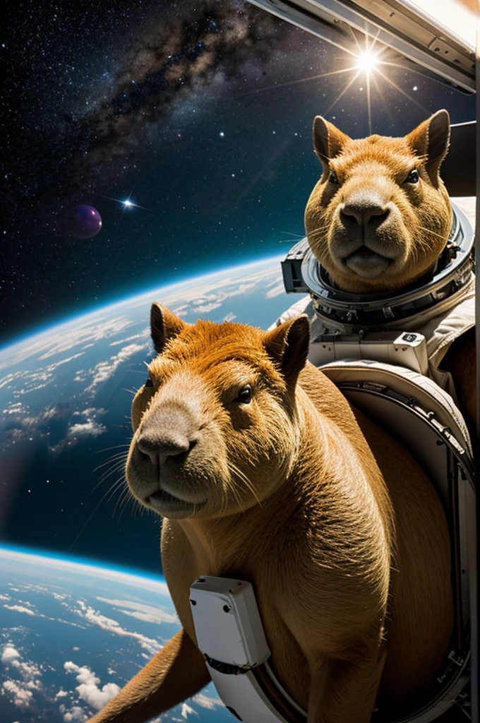 Capybara astronaut at the bottom of the universe
