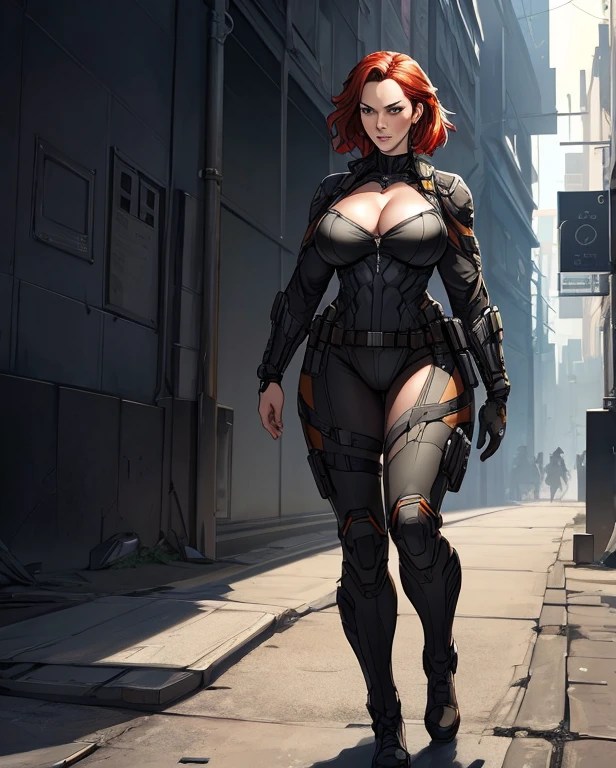 Christina Hendricks as Black Widow from the Marvel universe, High-quality facial research of Christina Hendricks, (Christina's sculpted cheekbones and slight wrinkles around the face), (detailed facial feature, detailed skin, clear skin),48 years old, High-quality detailed research of Christina Hendricks voluptuous figure. Full body, super quality for competition, whole body, casual pose, beautiful pose, (extremely detailed CG 8k wallpaper), (extremely delicate and beautiful), (masterpiece), (best quality: 1.0), (ultra-high resolution: 1.0), beautiful lighting, perfect lighting, realistic shadows, [high resolution], detailed skin, super detailed (((colorful))), Digital art, Metal Gear Solid concept art, Full Body concept art, Expert concept art with high detail, Concept art such as Ernest Halimov, Stealth game concept art, Concept art, Yoji Shinkawa style, Video game concept art, 4k
