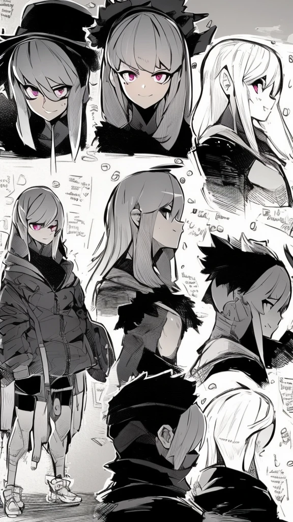 (detailed), it also has a cute whale tail, 17 year old young woman, cute, pretty and adorable, has beautiful long, bright gray hair, has a modern but cool and elegant clothing design, she really likes whales, therefore she has a whale design reference., grey hair, Ahoge, long hair, dilated pupils, BLUSH, smile, anime style, (best quality)), ((masterpiece))