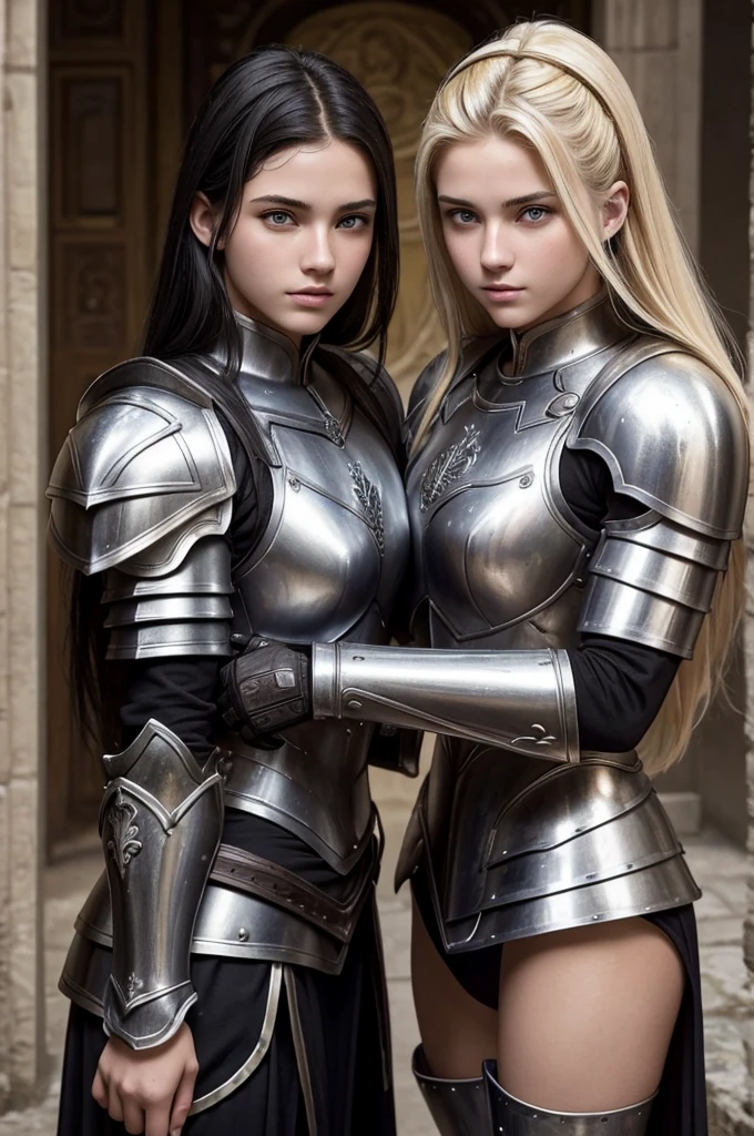 two sisters womans break: catholics, blonde, perfect face, detailed face, warriors roman, 20 years old, 2.0, using sexy armor , soft lesbians break: catholics, black hair perfect face, detailed face, warriors roman, 19 years old, 1.9, using sexy armor , soft lesbians, full body
