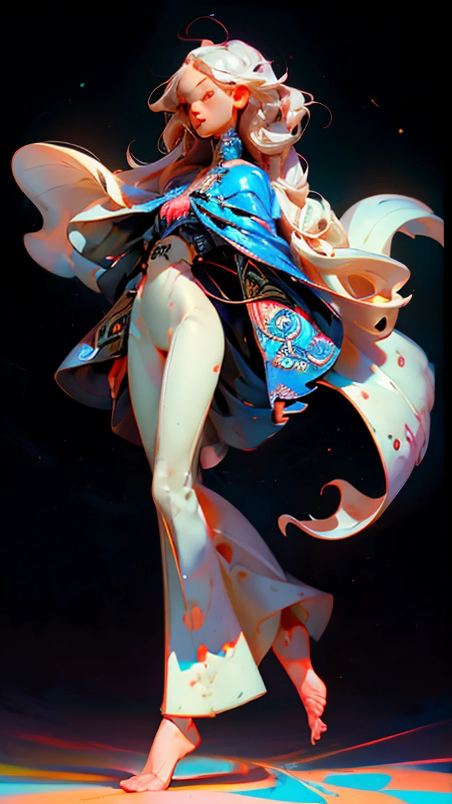 An ultra-realistic and Super detailed (A legendary multi-coloured psychedelic masterpiece), ((Big gorgeous, Shine, COLORFUL INFINITY ♾️ SYMBOL IN HER HANDS)), ((Full body portrait)), (Dynamic Angle), Highest quality, (Diagonal view), One girl, 彼女はbeautiful魔法の錬金術師です, Very noble white woman, Ring-shaped silver eyes, Calm, Half closed eyes, Slim body, Slim waist, Small breasts, (barefoot), wonderful dark hair, A confident smile, ((ゴージャスでカラフルな虹色にShine銀河を手に持つ)), Celestial Map, A very elaborate and expensive wizard's skirt, beautiful, dramatic, Backlight, night, midnight, (Many Stars), beautiful fantastic night view, (Super detailed, finely detailed beautiful eyes and face), High resolution, 8K Ultra HD, Perfect Anatomy, Perfect Fingers, Highly detailed landscape, Highly detailed background, perspective, Depth of written boundary, Atmospheric