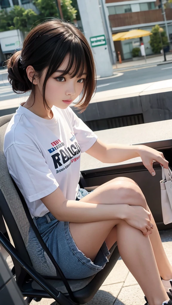 ((There's a beautiful girl in a big box)), Staring with an innocent expression、((Slender body line、Completely naked:1.5))
