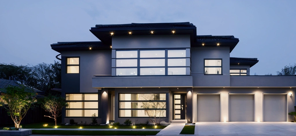 Modern house with iron touches and LED lights