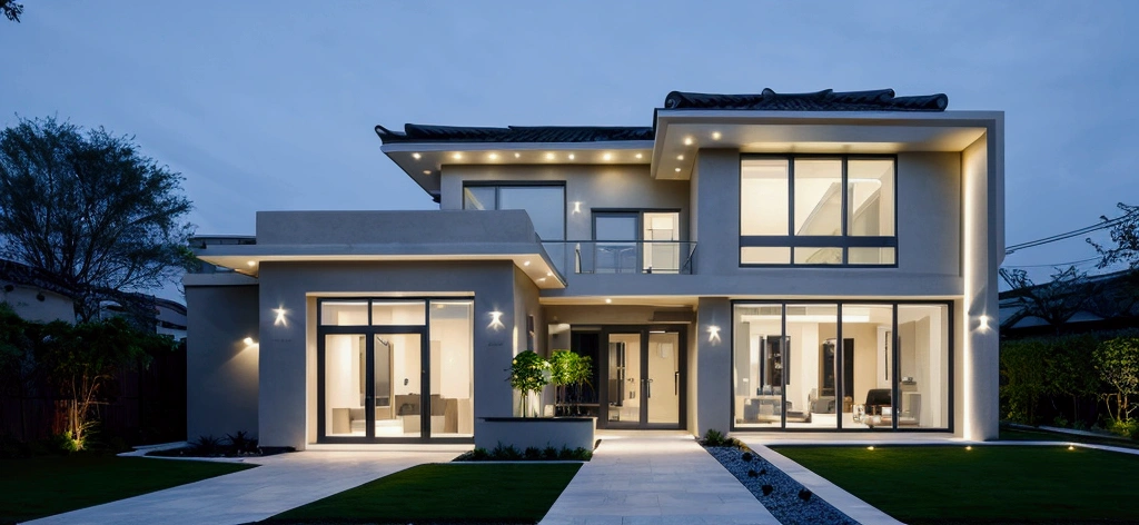 Modern house with iron touches and LED lights