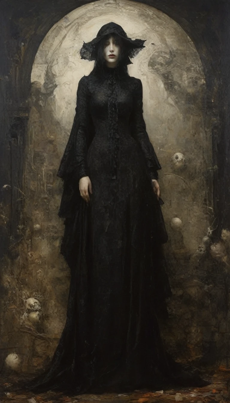 James Gurney, Surrealist art , dream-like, mysterious, Provocative, symbolic, Complex, detailed,, (Gothic but very beautiful:1.4), (masterpiece, Highest quality:1.4) , Nicola Samori style,