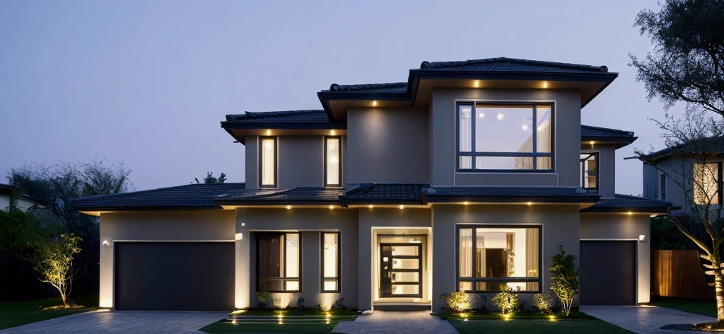 Modern house with iron touches and LED lights