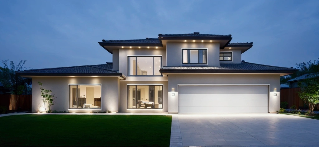 Modern house with iron touches and LED lights
