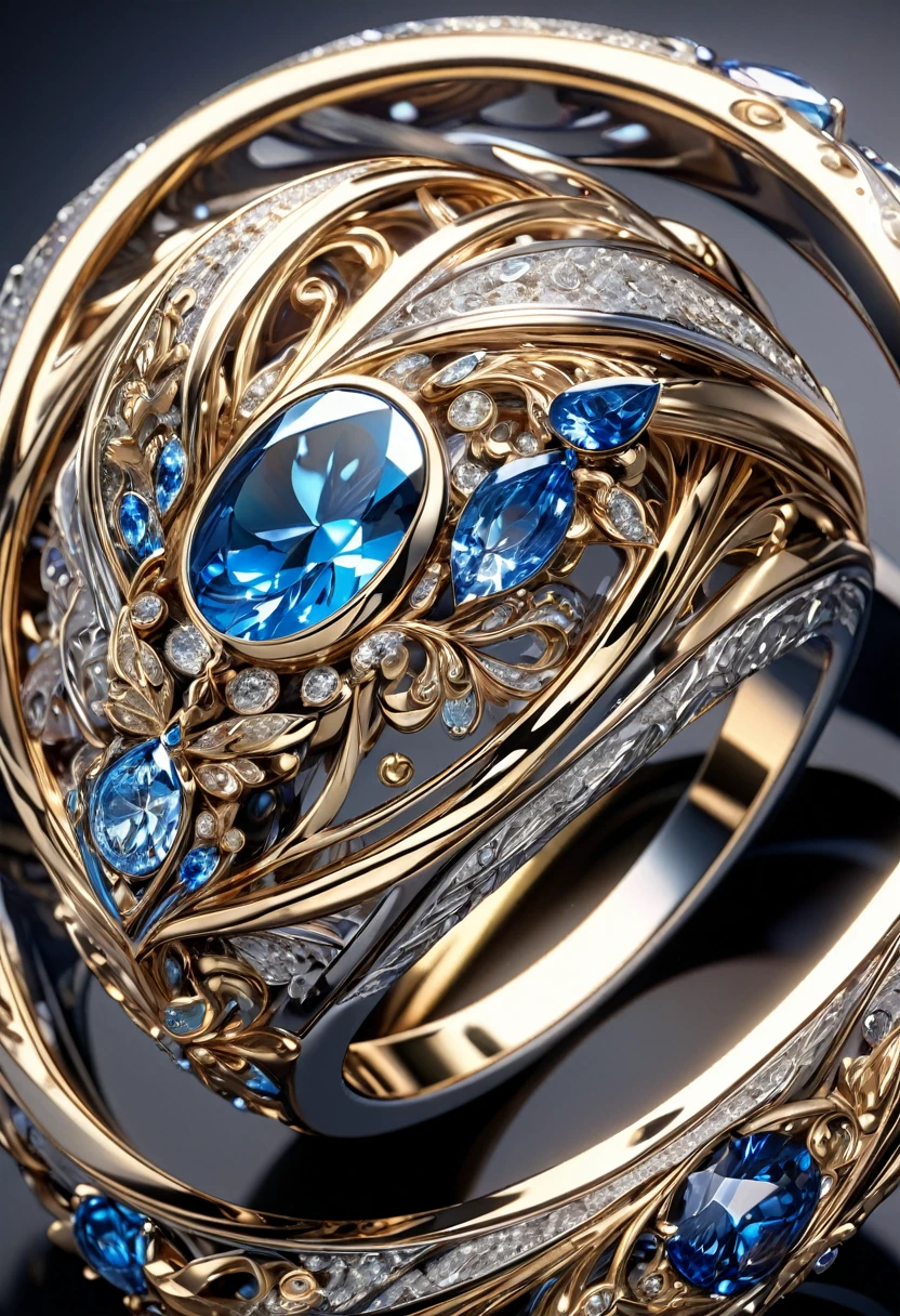 masterpiece, 8k, best quality, highly detailed, ring made of a steel