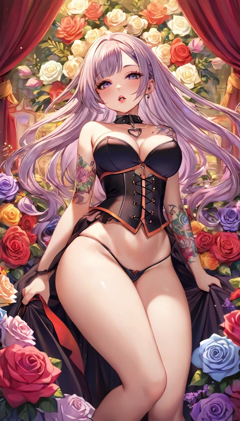 {{{{{16k}}}}}, {{{{{transforming a pure girl into her facial rank and tits rose to the SSS rank of top-notch pretty actresses, She is laid on an coffin of flowers bouquets and her body becomes more curvy, she is turned into a cutesy flower arrangements, getting her tattoos increased her waist and underbust became thinner, her breasts become even larger and deeper cleavage, Her hair is replaced by a bang long glossy very Straight hair, A 10-years-old young girl who was supposed to have died, but was injected with more and more female hormones and Reproduce as underbust and topbust firmness lasciviousness 18-years-old nudity girl of the expression dyed in bewitching eroticism, Installed the brilliance of youth and womanhood, The growing body is reproduced with sex-loving, sexy, thick, dark lips, The romantic look on her face when her beloved's penis is inserted into her pussy and the too cute gaze she gives only to the one she loves, Her gasps echoing through the air, A full view of a cock being inserted into her cunt, Her hair and tits sway as her cock is boldly pistoned and She is fucked on all fours on her side and in various other positions, Injecting her with female hormones will get her excited and make her even more fit for sex, She is fitted with a heart collar that puts people which transforms her into a cute once-in-a-millennium}}}}},{{Extremely detailed}},{{{{{integrated her head pure small, All the fat from her limbs and waist will move to her swinging tits and slender limbs, Enchanting Too thick and erotic lips, Her thickened lips shimmer with luster}}}}},{{{{{Her tattoos spread all over her body, She is tattooed with lewd flowers on her neck, arms, lower abdomen, thighs, Flower piercings are attached all over her body}}}}}