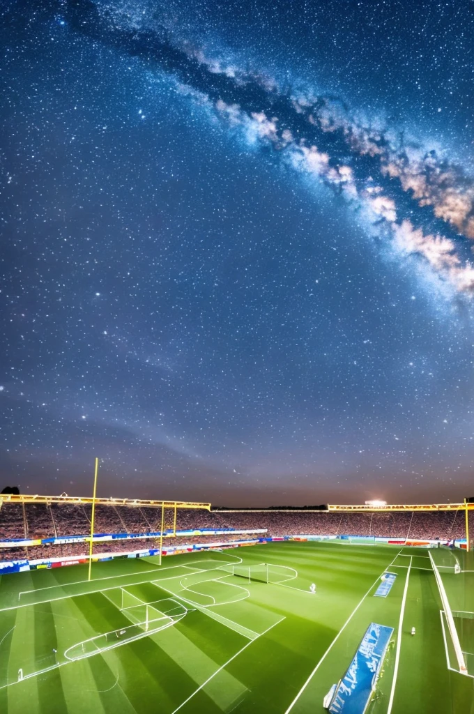 {{masterpiece}}}, hyper quality, {{{very realistic}}}, very delicate eyes, {{{best quality}}}, soccer stadium, {{Football Jerseys}}, {{{Real Madrid}}}, {{Beautiful night sky}}, Milky Way, light, crowd, football. Son Heung-min