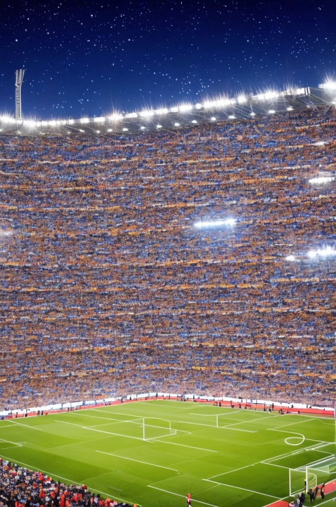 {{masterpiece}}}, hyper quality, {{{very realistic}}}, very delicate eyes, {{{best quality}}}, {{{sturdy soccer player}}}, soccer stadium, {{Football Jerseys}}, {{{Real Madrid}}}, {{Beautiful night sky}}, Milky Way, light, crowd, football.